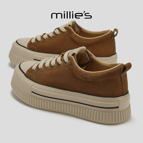 MILLIE'S/妙丽真皮德训鞋女
