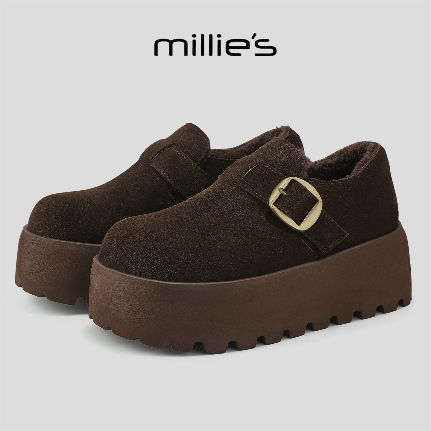 顺丰包邮妙丽加绒保暖厚底博肯鞋