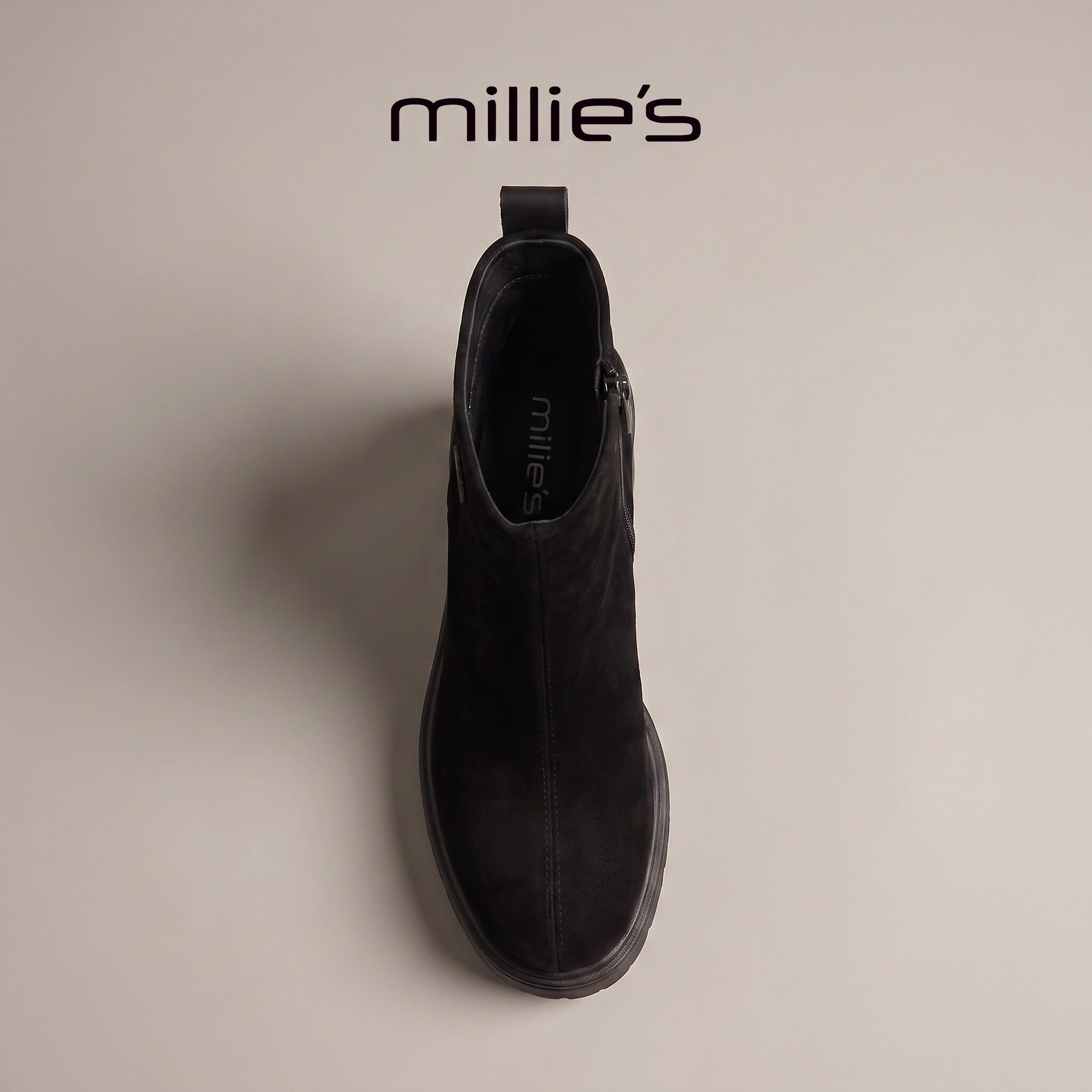 MILLIE'S/妙丽加绒真皮马丁靴女