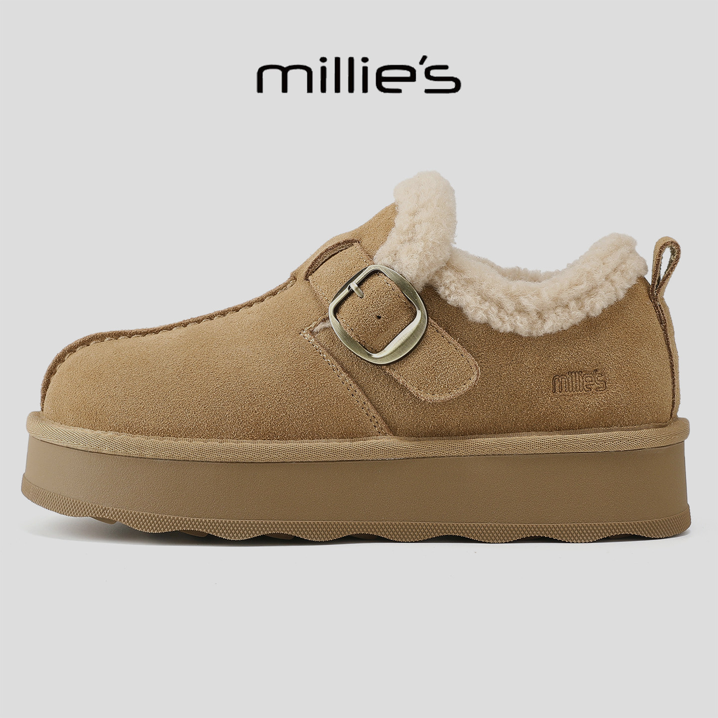 MILLIE'S/妙丽2025新款棉鞋加绒保暖防滑雪地鞋厚底显瘦毛毛鞋女,女鞋,时尚雪地靴,淘宝优惠券,粉丝福利购,淘宝优惠卷