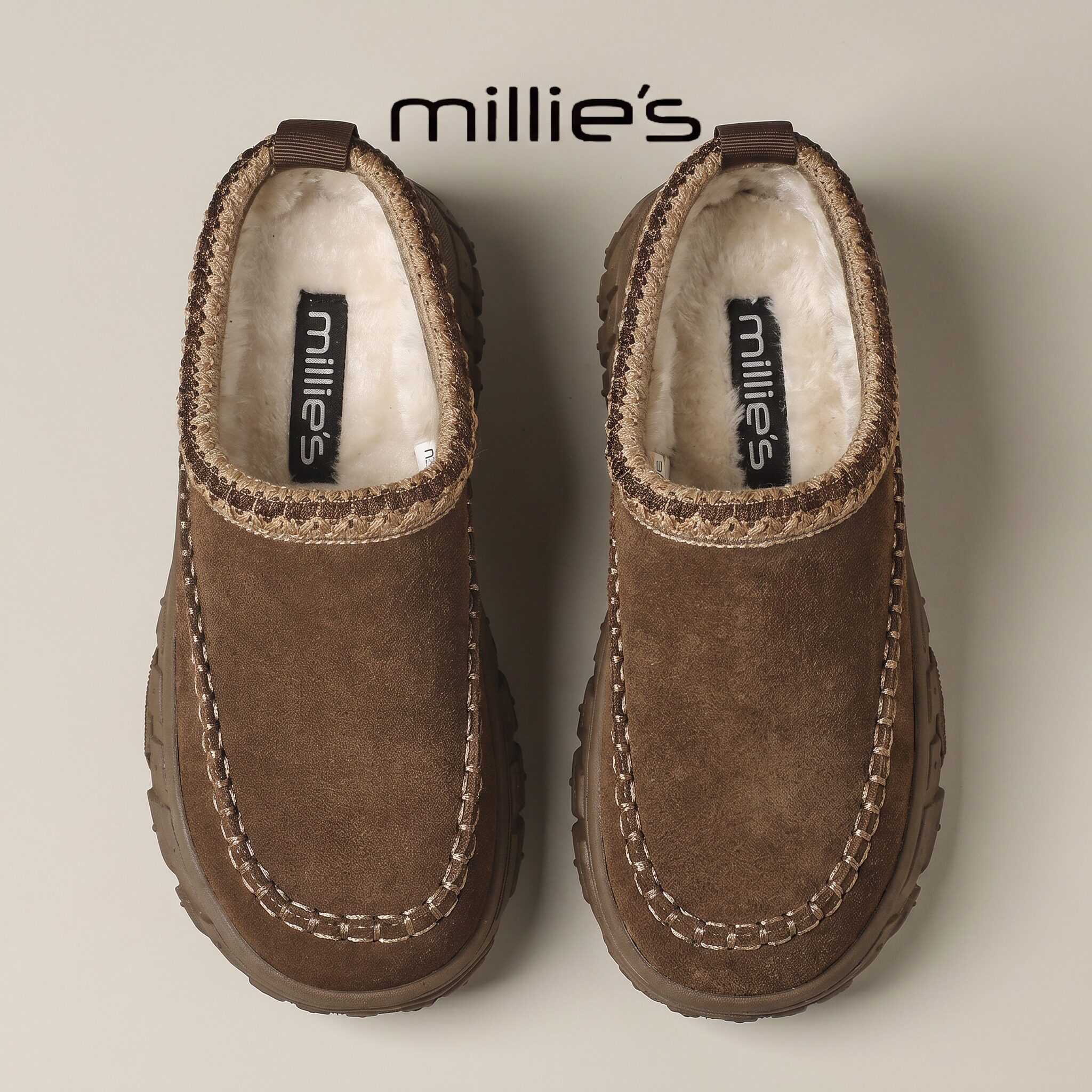MILLIE'S/妙丽厚底包头拖鞋