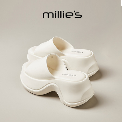 MILLIE'S/妙丽厚底增高凉拖鞋女
