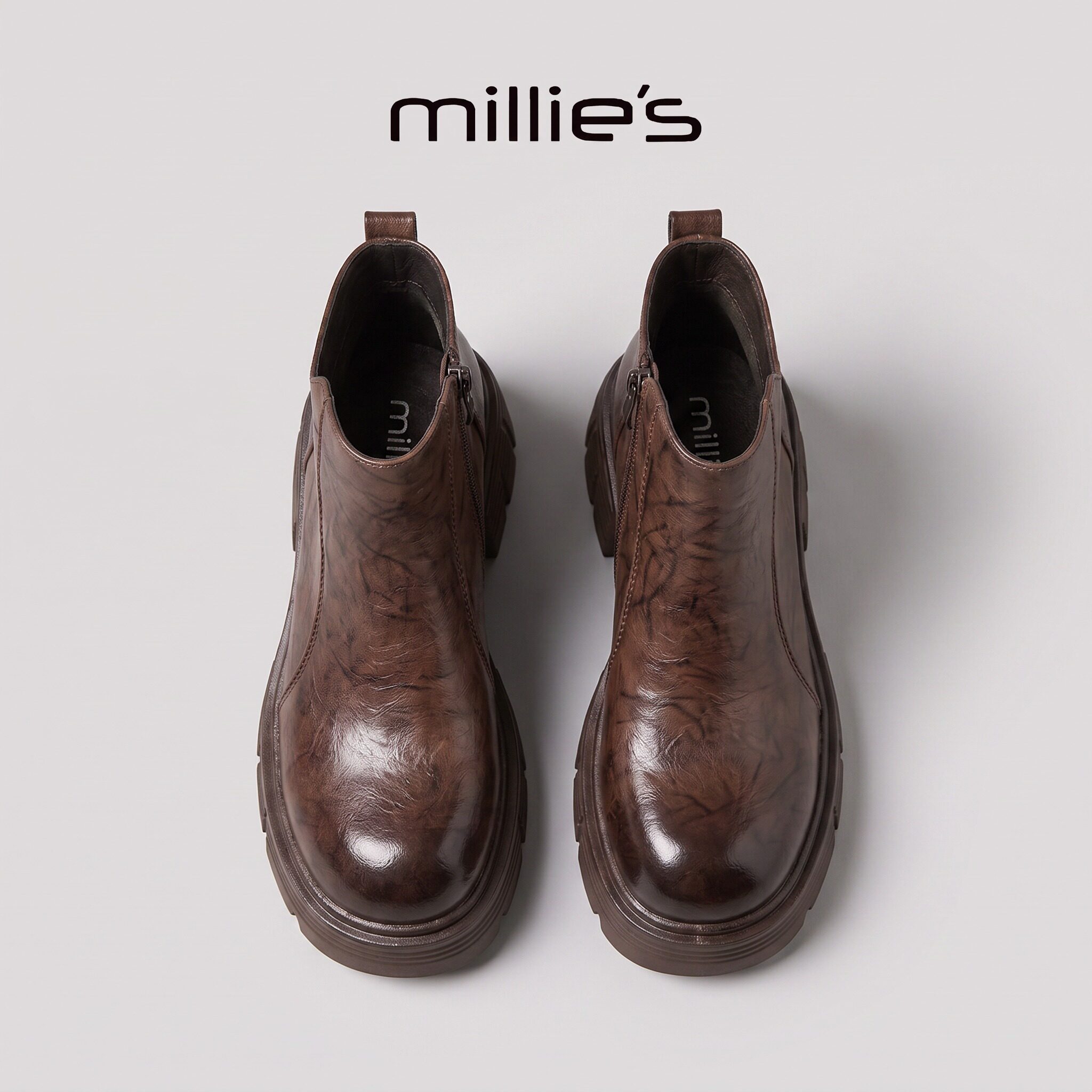 MILLIE'S/妙丽加绒切尔西靴女