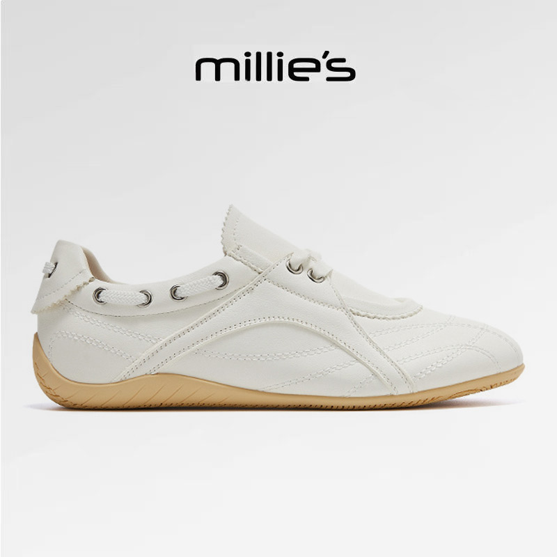 MILLIE'S/妙丽真皮德训鞋小白鞋