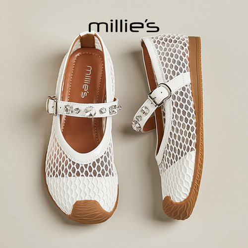 MILLIE'S/妙丽网面镂空芭蕾鞋