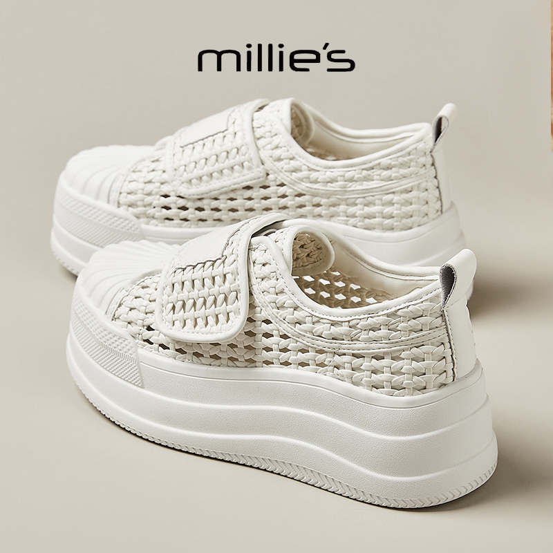 MILLIE'S/妙丽真皮镂空休闲鞋