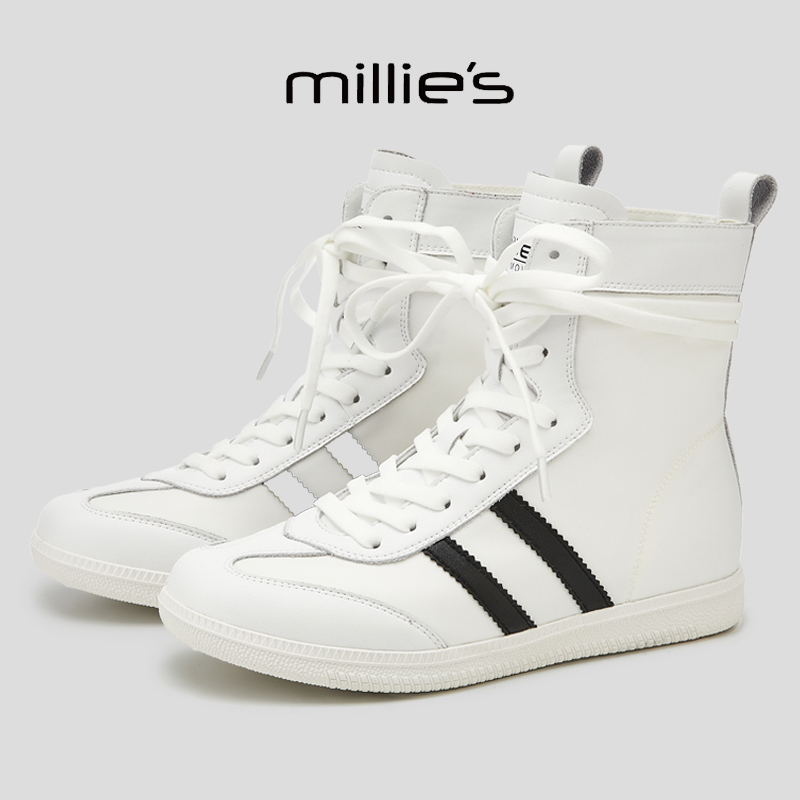 MILLIE'S/妙丽真皮小白鞋女