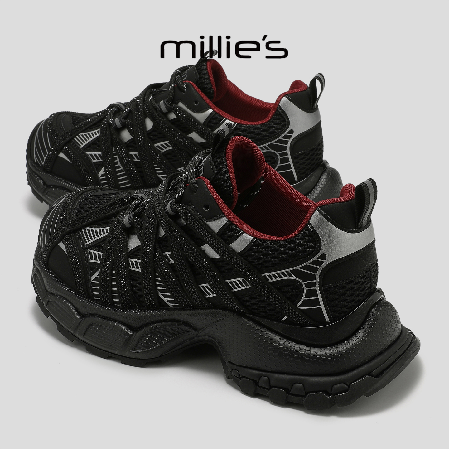 MILLIE'S/妙丽真皮厚底老爹鞋女