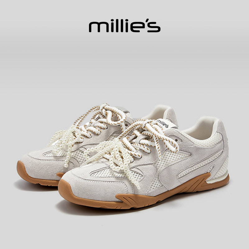 MILLIE'S/妙丽平底复古鞋珍珠链