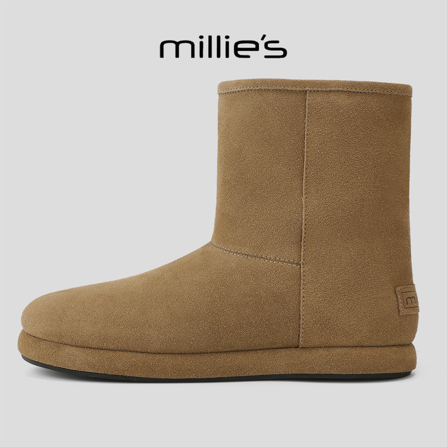 MILLIE'S/妙丽2026新款加绒保暖短靴休闲切尔西靴厚底套脚雪地靴