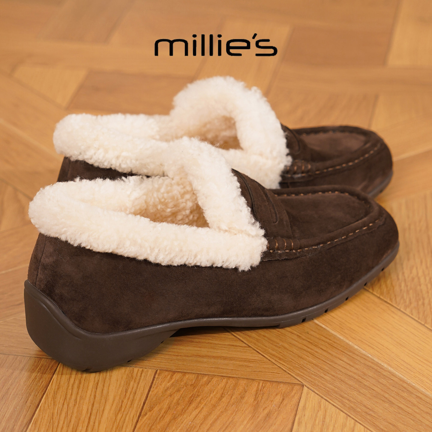 MILLIE'S/妙丽2025新款加绒加厚保暖时尚舒适百搭女鞋休闲平底鞋2,女鞋,时尚休闲鞋,淘宝优惠券,粉丝福利购,淘宝优惠卷