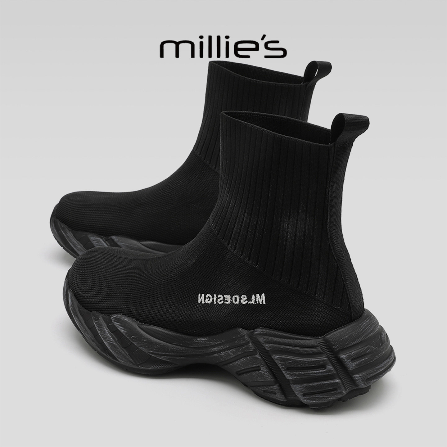 MILLIE'S/妙丽2026新款时尚好看百搭弹力靴女款弹力短靴袜子靴