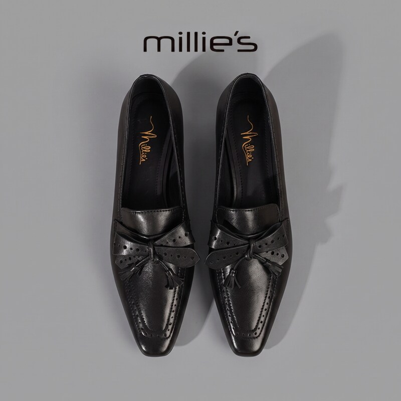 MILLIE'S/妙丽蝴蝶结浅口单鞋