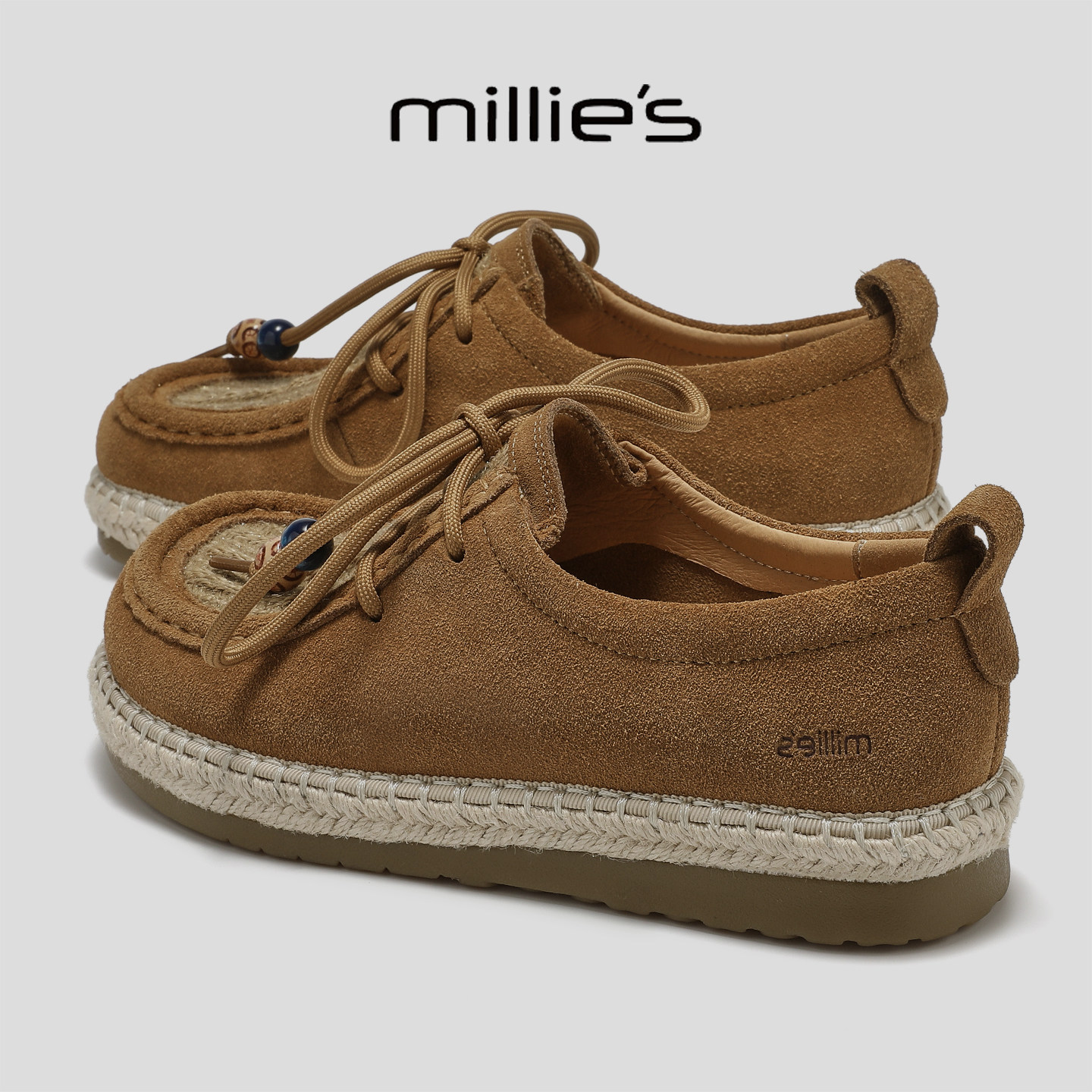 MILLIE'S/妙丽真皮平底休闲鞋