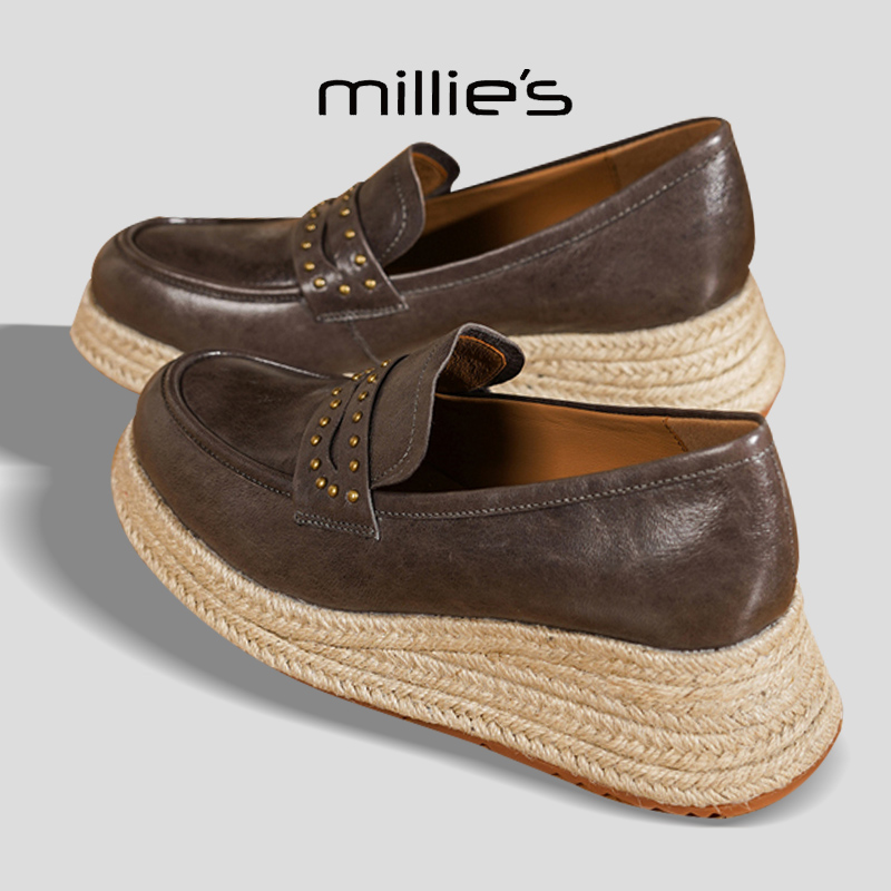 MILLIE'S/妙丽厚底增高乐福鞋