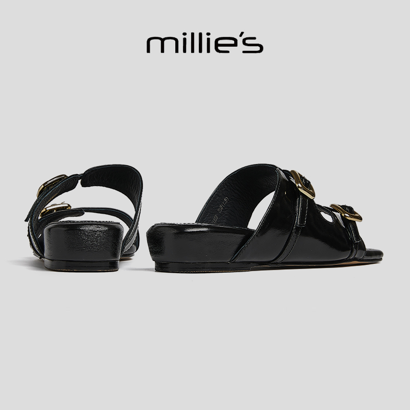 MILLIE'S/妙丽真皮休闲凉鞋女