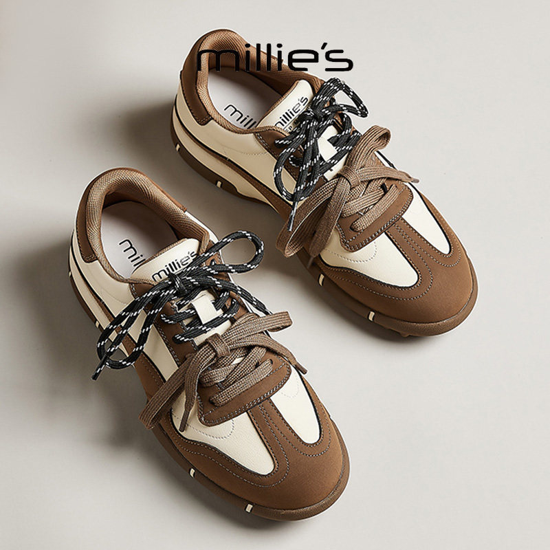 MILLIE'S/妙丽真皮德训鞋女