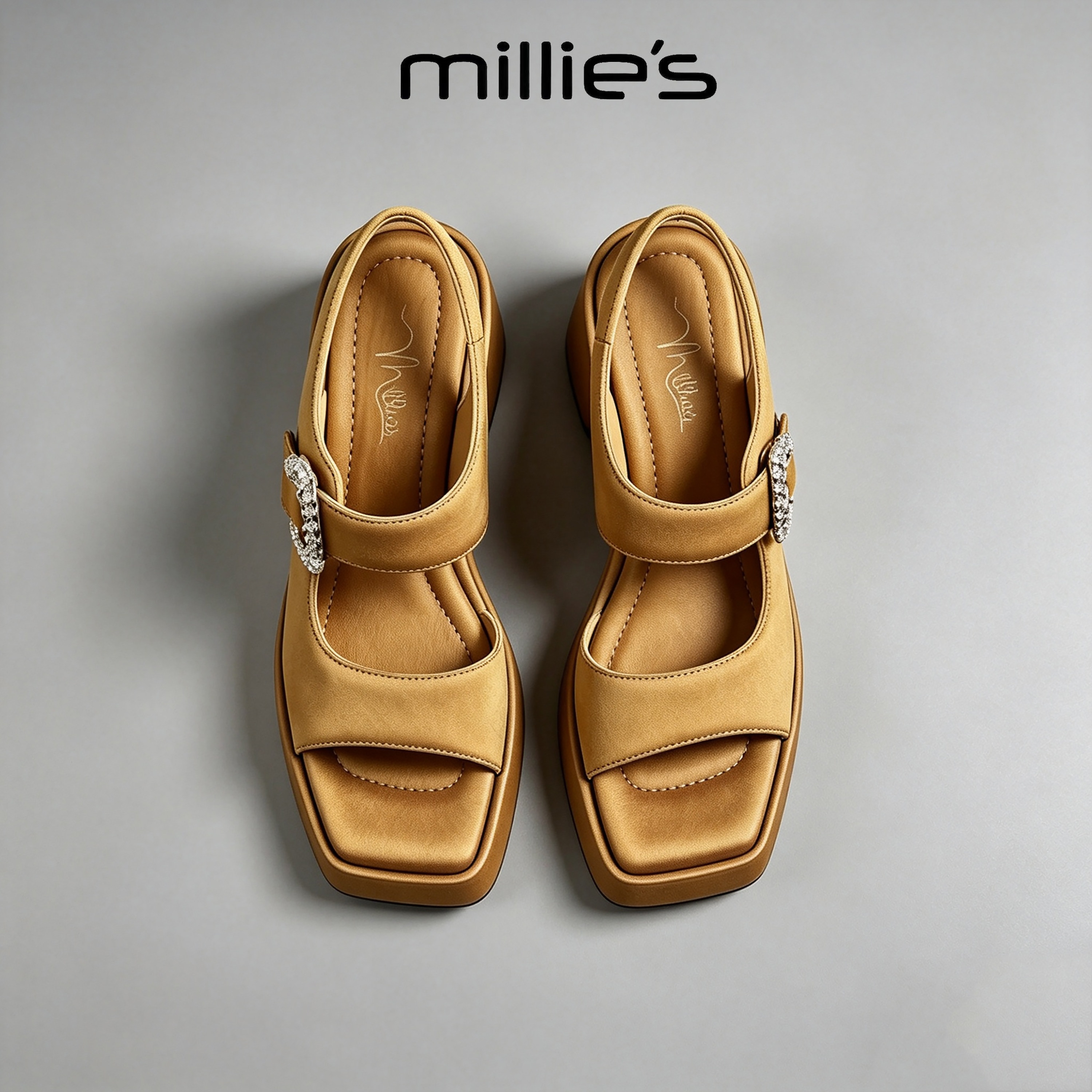 MILLIE'S/妙丽方头厚底凉鞋