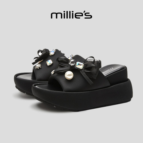 MILLIE'S/妙丽厚底拖鞋女