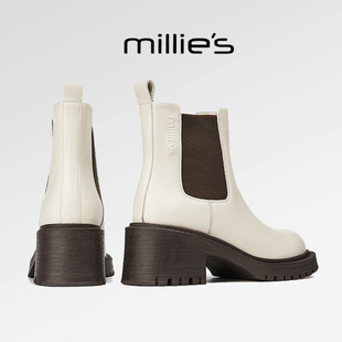 方跟短靴 妙丽新款 小个子韩系显高气质烟筒女靴雪地靴冬 MILLIE