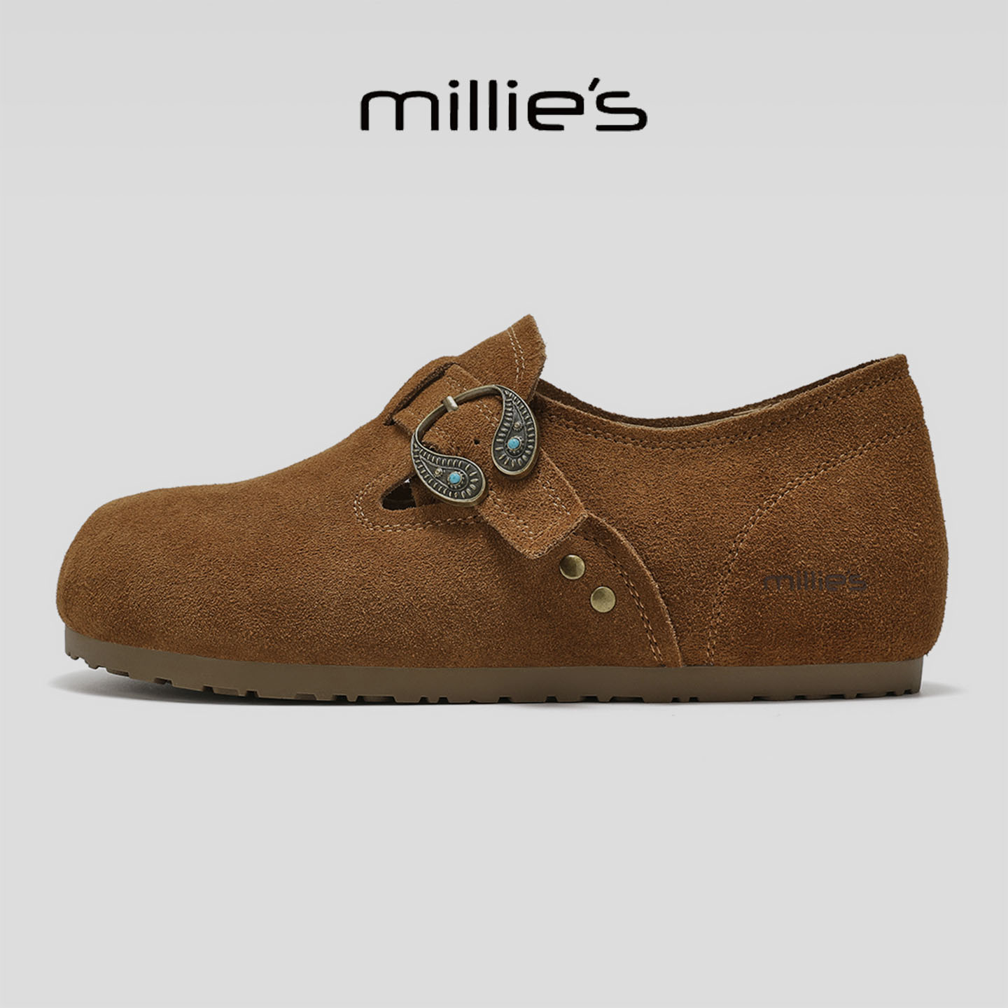 MILLIE'S/妙丽真皮厚底休闲鞋