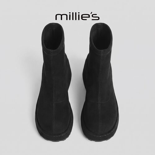 MILLIE'S/妙丽厚底松糕弹力靴