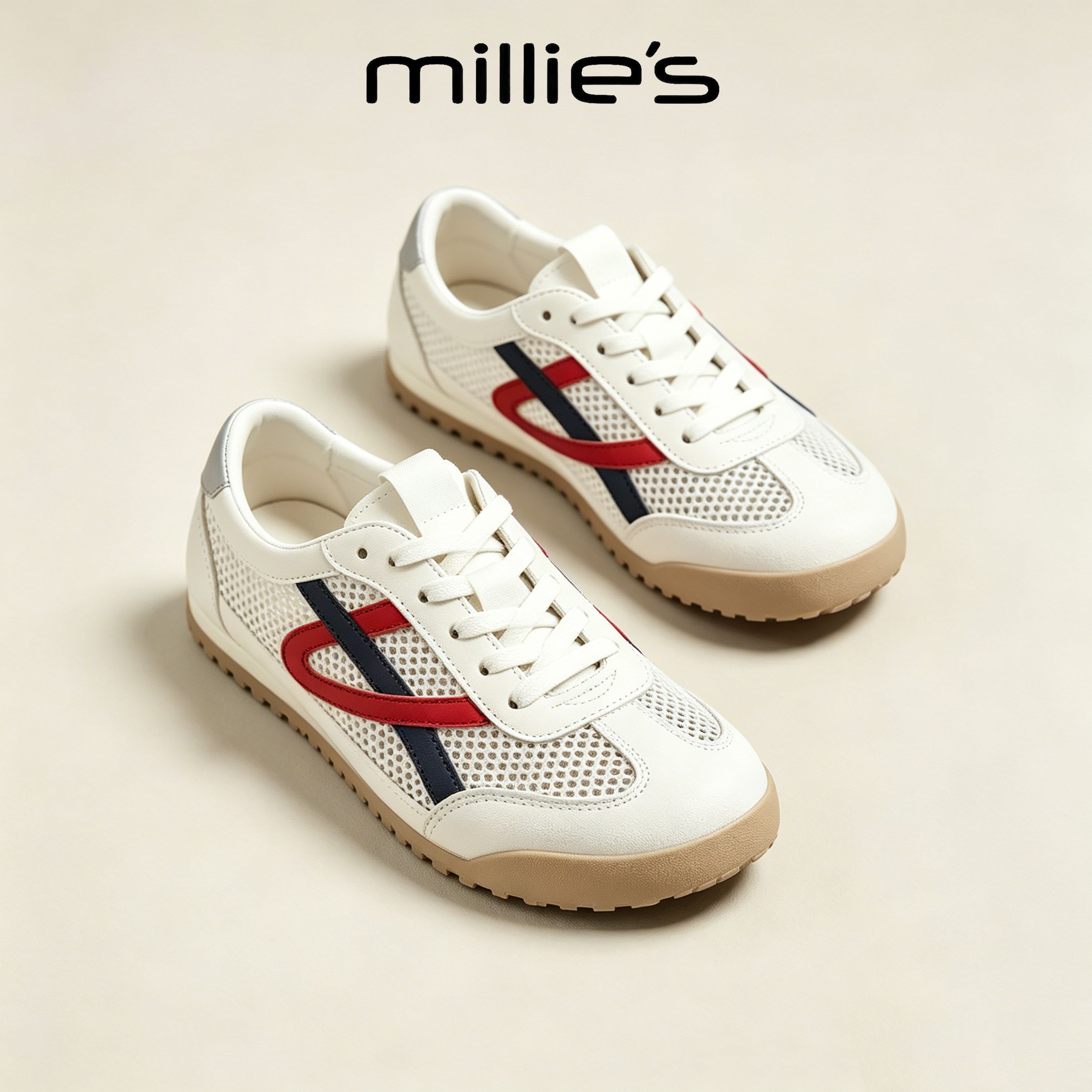 MILLIE'S/妙丽厚底小白鞋