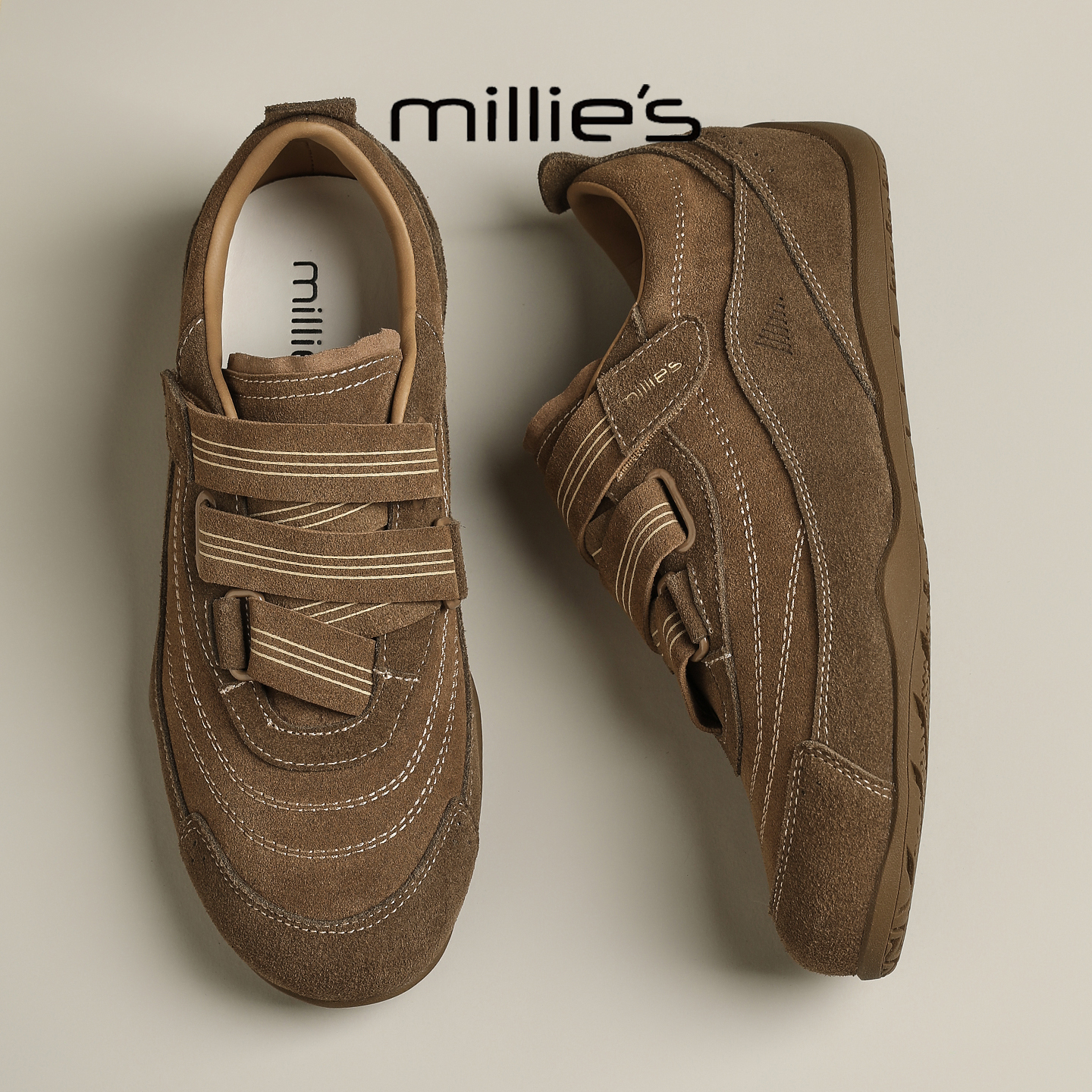 MILLIE'S/妙丽真皮德训鞋