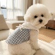 比熊小狗衣服蝴蝶结蕾丝小型犬宠物服装 狗狗衣服春季 比熊格子衬衫