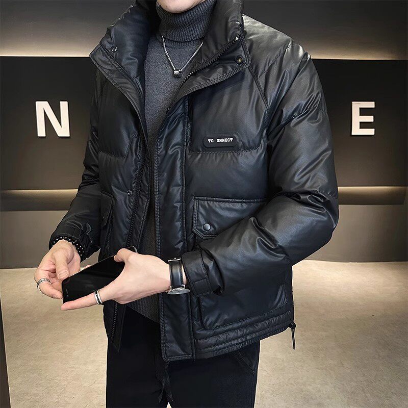 韩版羽绒服男士冬季新款2026潮牌休闲保暖加厚立领短款鸭绒外套