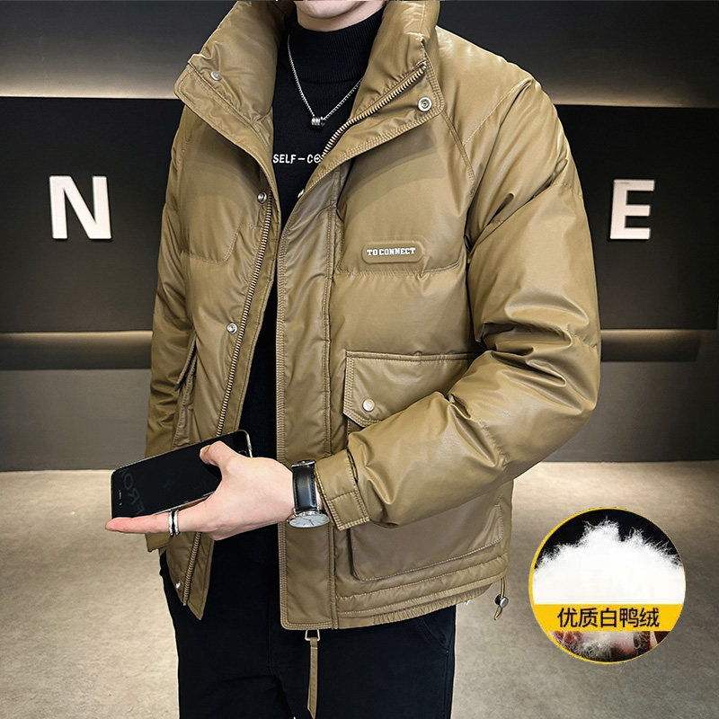 韩版羽绒服男士冬季新款2026潮牌休闲保暖加厚立领短款鸭绒外套