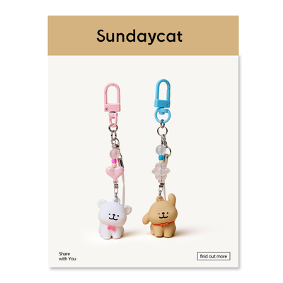 SUNDAYCAT正版线条小狗包包挂件