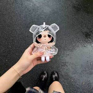 小玉透明雨衣自嘲熊娃公仔玩偶