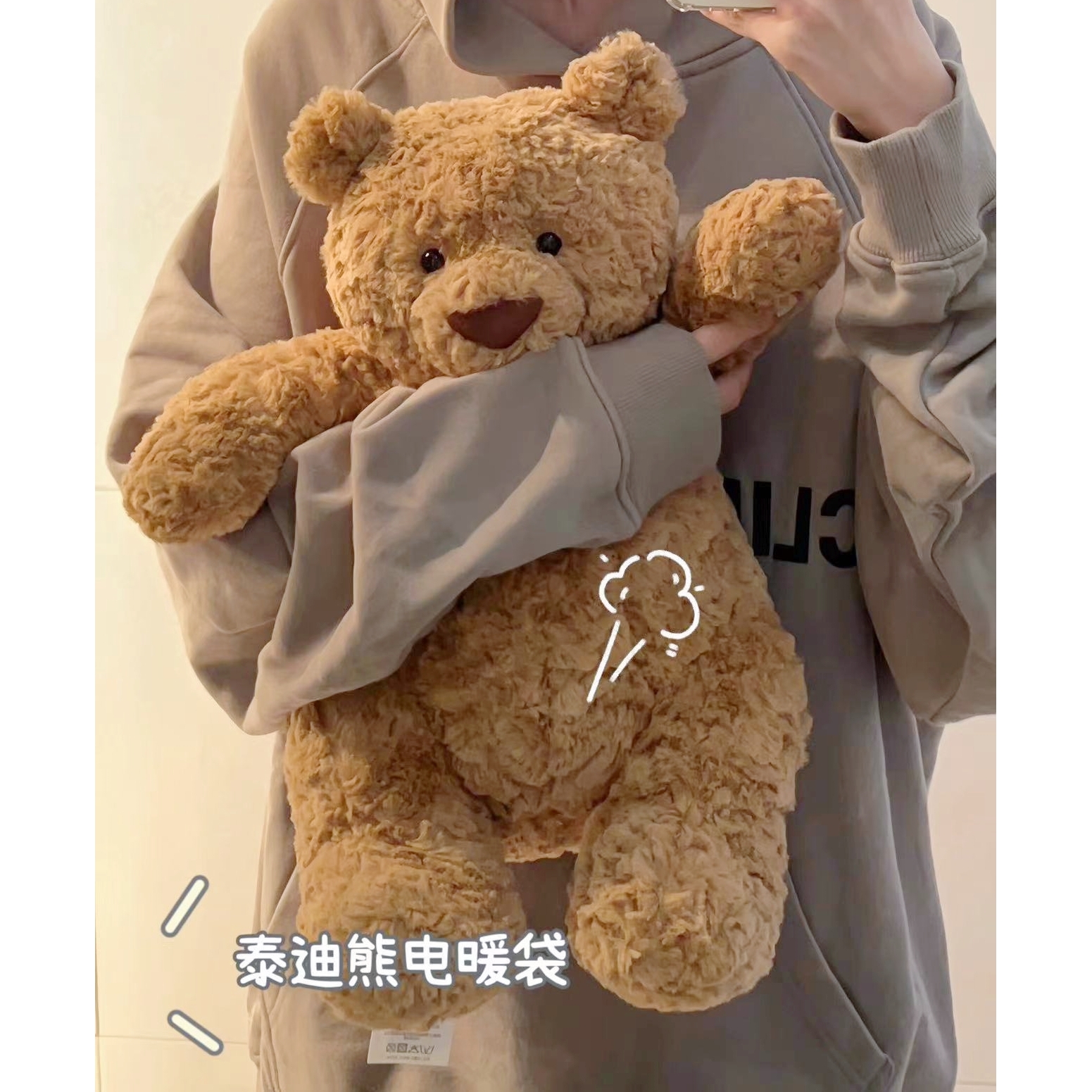 巴塞罗熊泰迪熊毛绒电暖袋热水袋布朗熊充电防爆暖宝宝暖肚电热宝