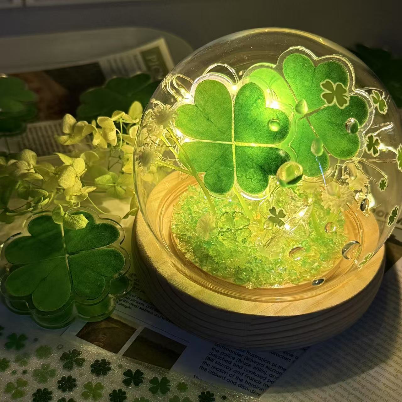 四叶草小夜灯DIY手工材料包床头