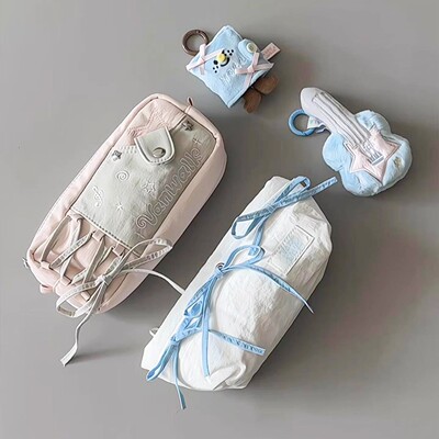 蝴蝶结笔袋高颜值ins风女生大容量文具盒学生收纳包可爱2025新款