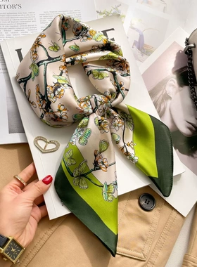 杭州丝绸韩国东大门羽毛真丝围巾披肩100%桑蚕丝丝巾领巾70cm方巾