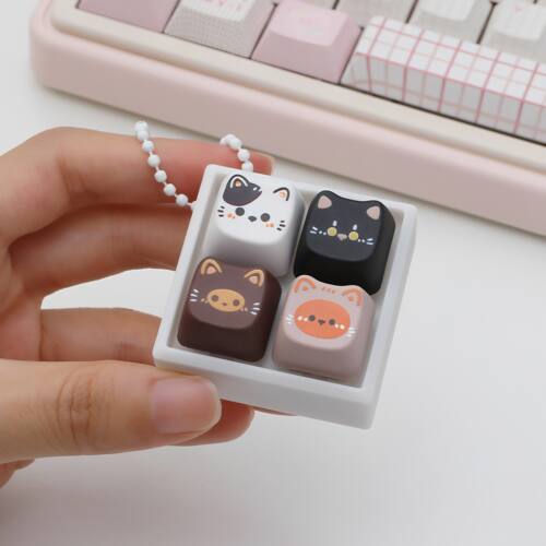 可爱猫猫解压键帽钥匙扣