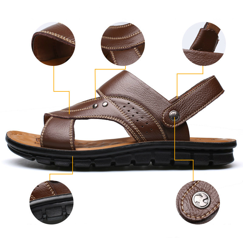 新品Crazy Promotion Men Genuine Leather Sandals High Quality