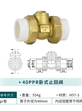 PPR25卧式止回阀PPR单向阀防倒流阀逆止阀绿色加厚