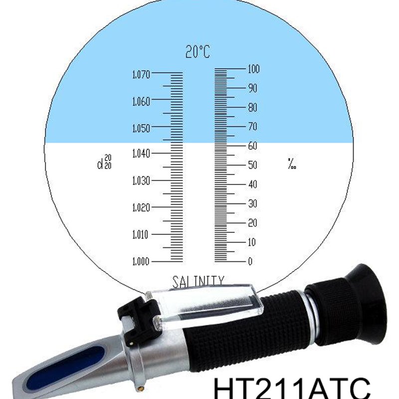 光学盐度海水比重计鱼缸盐度表海水专用盐度笔测试盐度水族折光仪