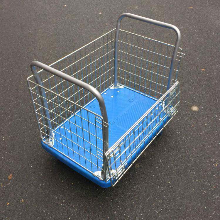 塑料平板车平板手推车物928流车手推拣货车周快可拆叠笼车递分转