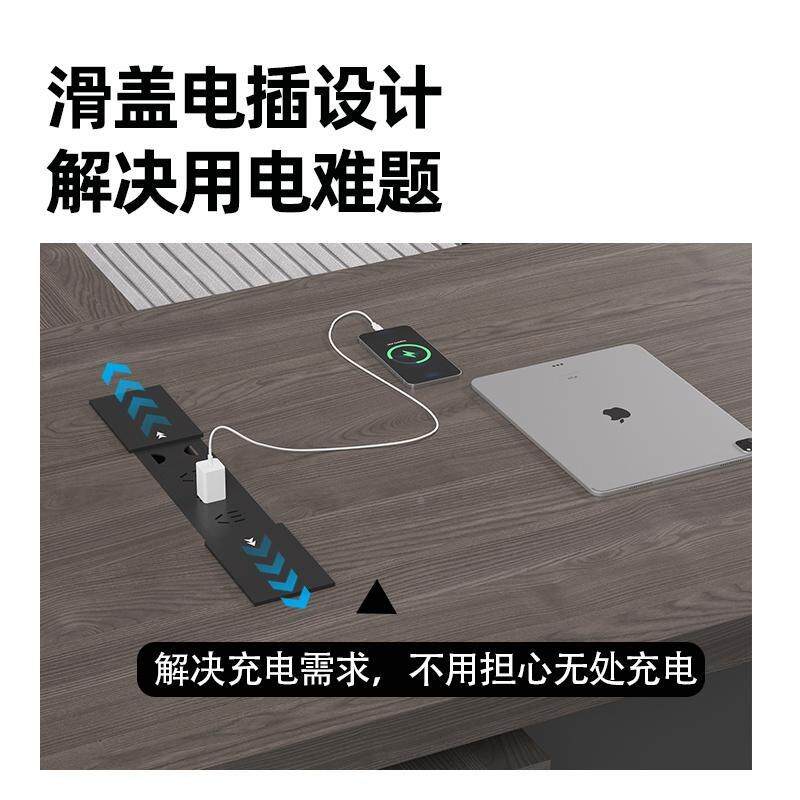 双柜老板办班公桌桌椅组合办公室家具现大代简约经理总裁MEKIA-老