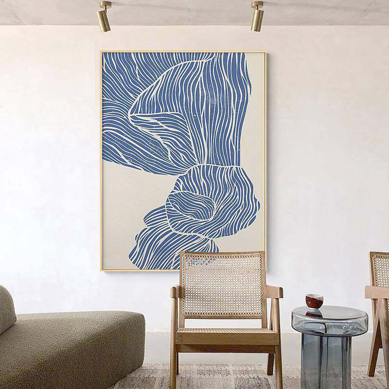 流淌奶现代极简线日条装饰画式原QX202204木风客厅挂画室油风卧抽