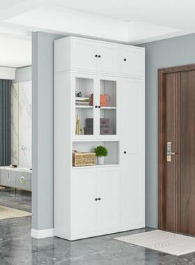 家防REQ尘置柜物架铁艺用书玻璃门钢制书全钢新款墙上简易收纳柜