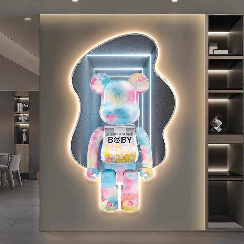 约现代无品牌/饰画带le装简d灯户入玄关走廊精雕画轻奢楼梯儿童房