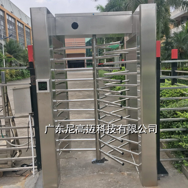 尼高迈全高转闸厂家,住宅小区业主进出门禁不锈钢旋转门,三翼辊匝