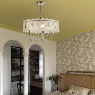52658浪漫现代奢吸 复晶灯AX 法式 奶油风主卧吊灯古卧室轻灯美水式