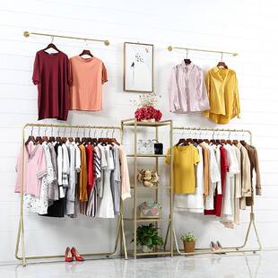 挂衣服架子铁艺童装店落地挂衣陈列架组合货架服装店展示架收纳