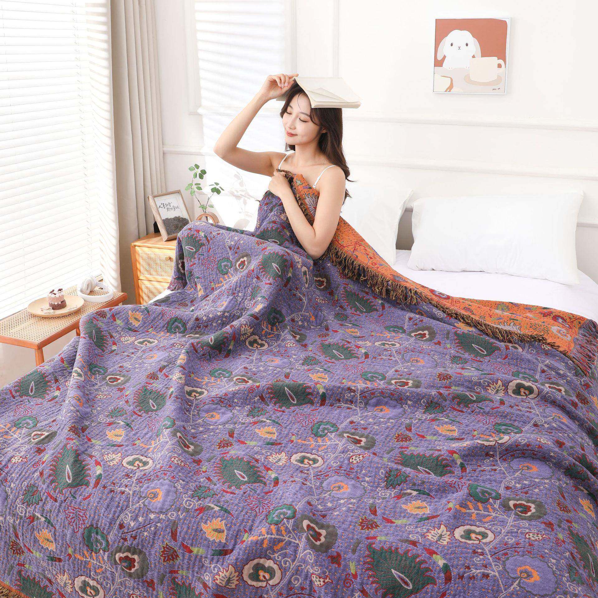 新品日新款式被纯棉双全面沙发套罩巾棉全包盖布四季通用MZ-fengw